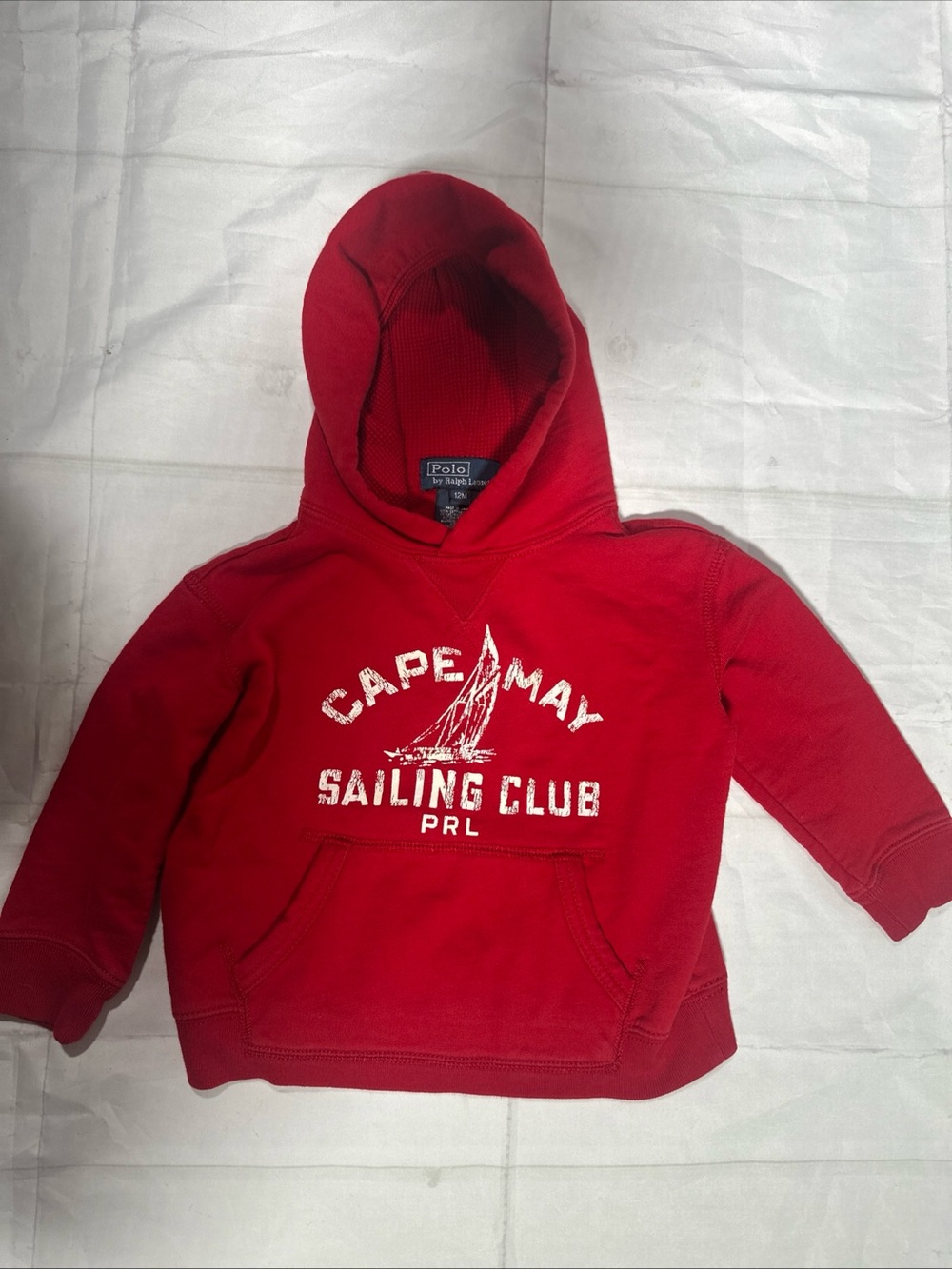 Polo Ralph Lauren Cape May Sailing Club Hoodie Waffle Knit Size 12M 100% Cotton
